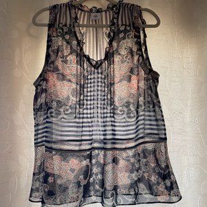 Cabi #5349 Paisley Pattern Peplum Sleeveless - fits like XL